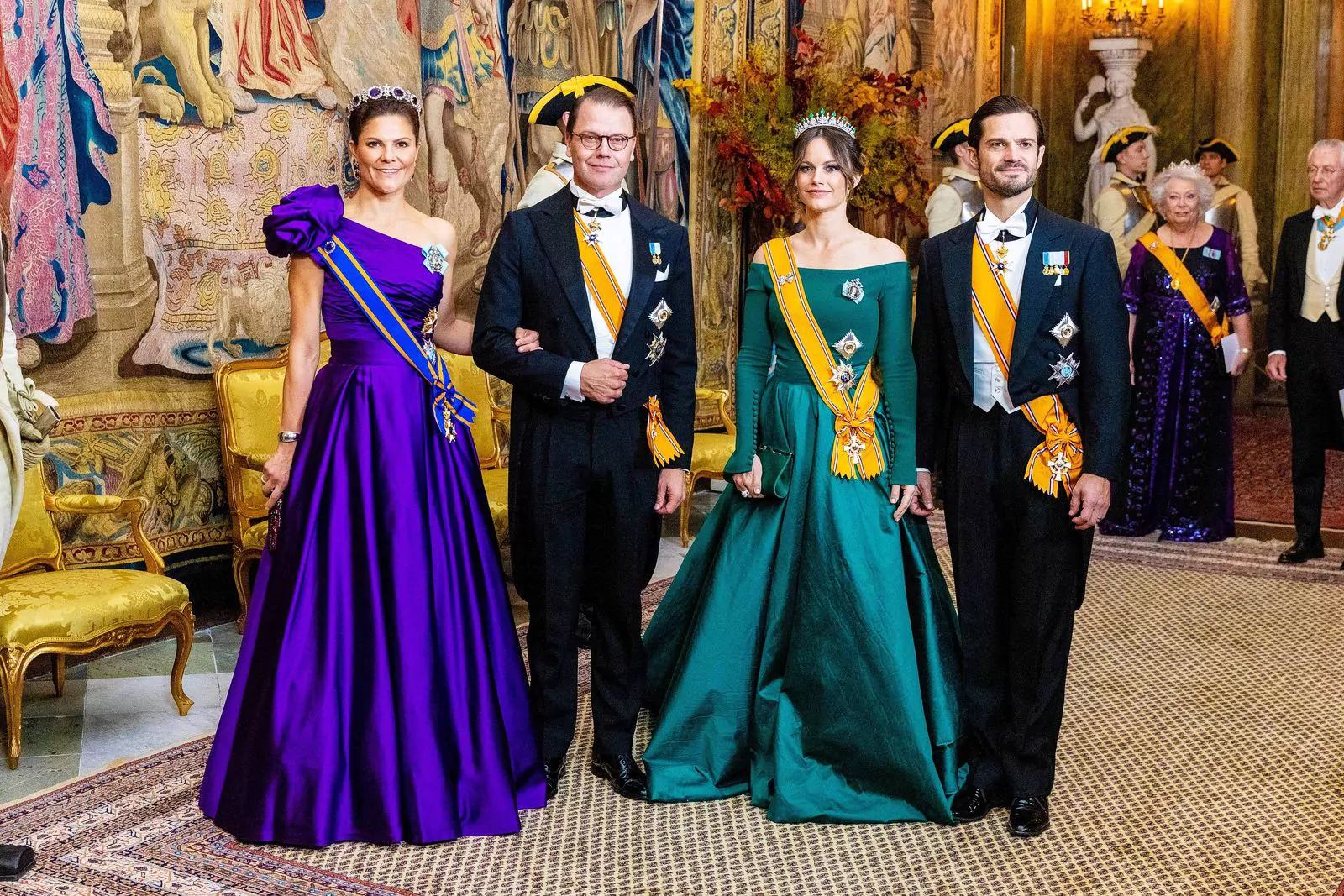 Princess Victoria and Prince Daniel, Princess Sofia and Prince Carl Philip during the state banquet
