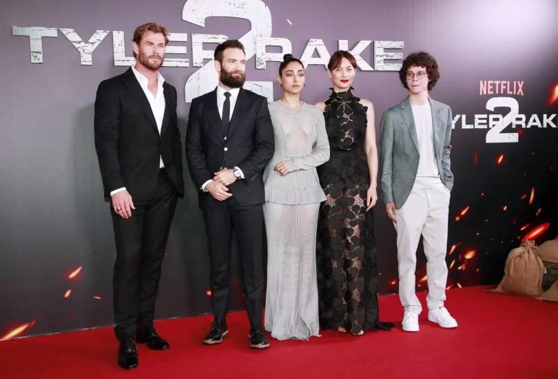 Chris Hemsworth, Sam Hargrave, Golshifteh Farahani, Olga Kurylenko and Andro Japaridze at the premiere of