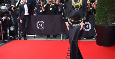 Karlie Kloss in Chanel leaves The Mark Hotel before attending the Costume Institute Ball, May 1, 2023.