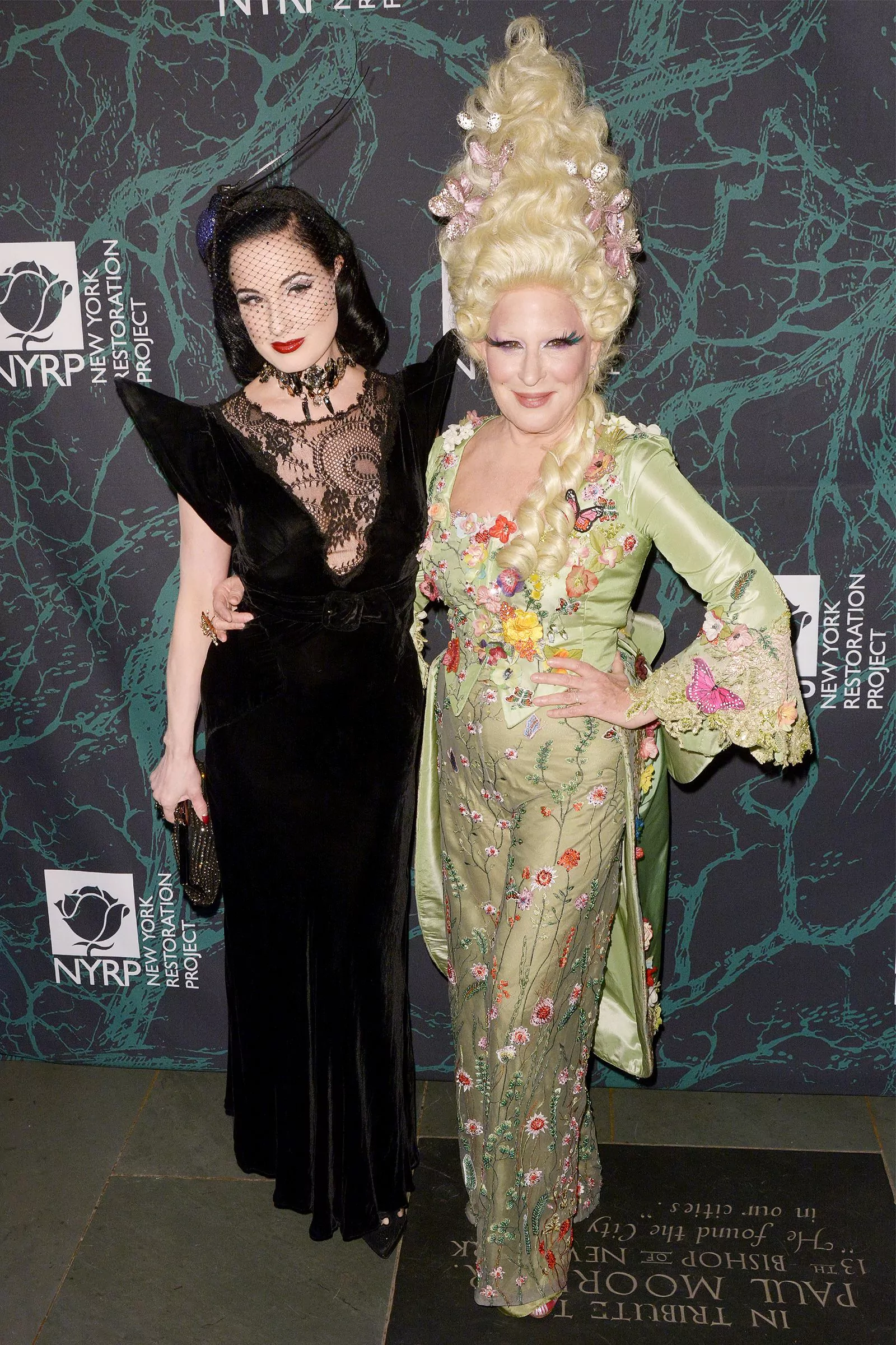 Dita Von Teese, Bette Midler at the Hulaween Benefit in New York, October 30, 2017