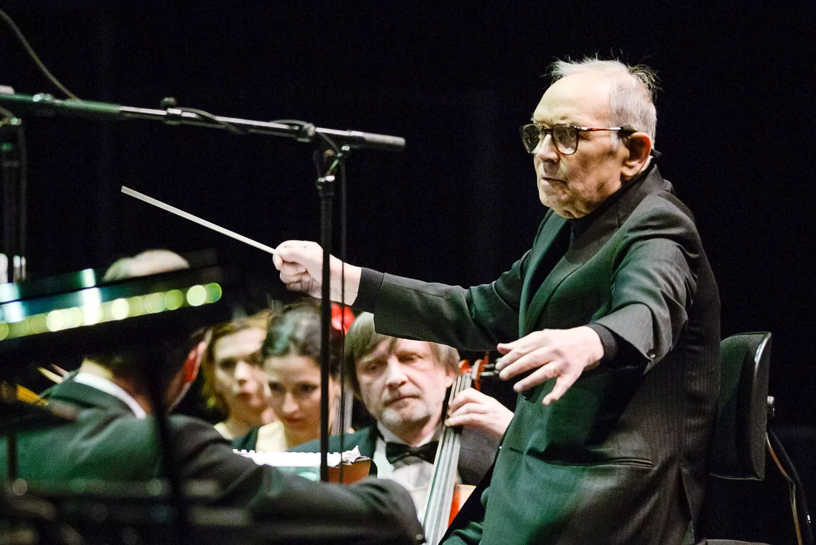 Ennio Morricone at the London leg of his 'My Life In Music' world tour at the O2 Arena on February 5, 2015.