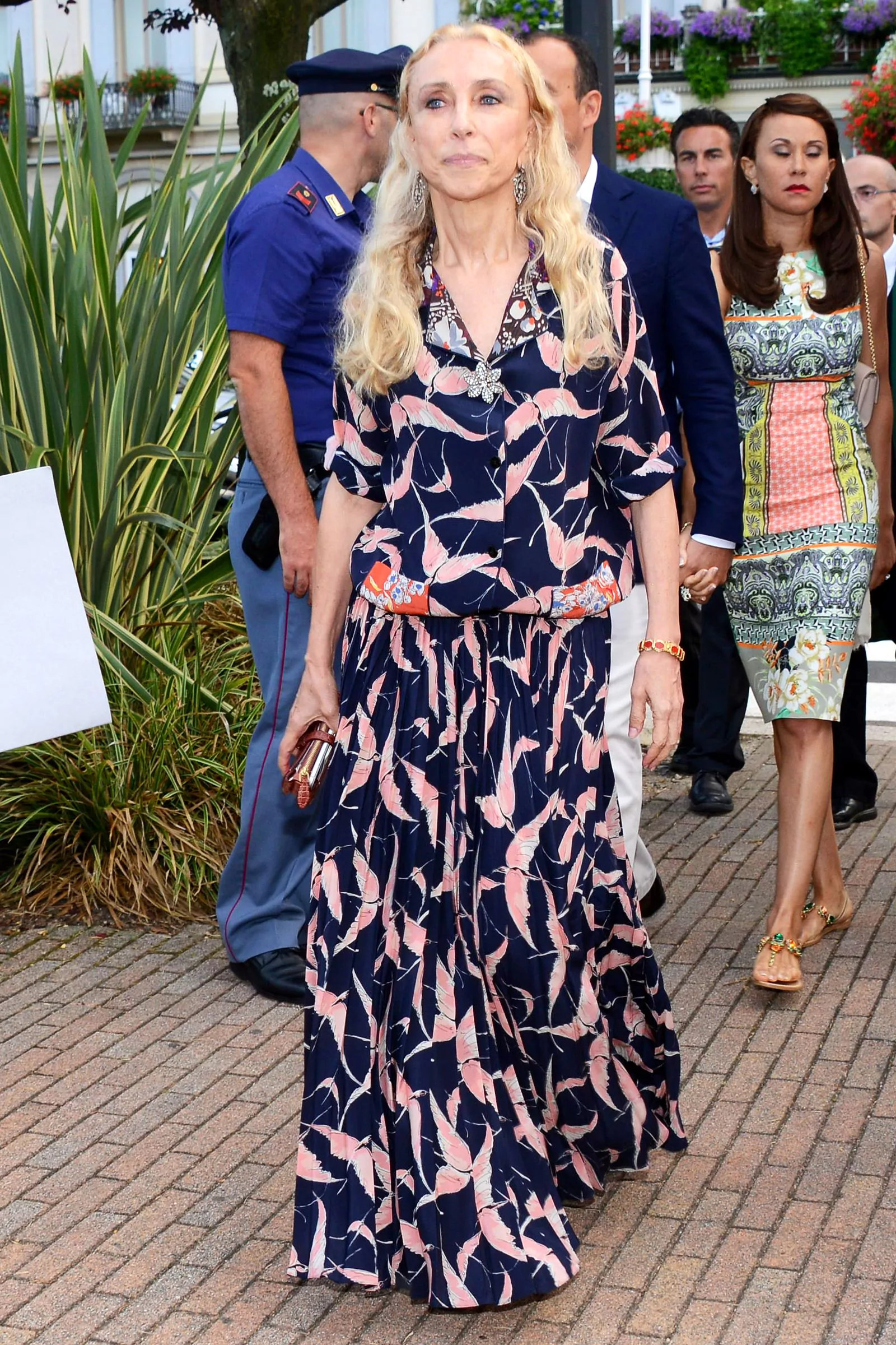 Franca Sozzani at the reception in honor of the wedding of Pierre Casiraghi and Beatrice Borromeo in Stresa, Italy, July 31, 2015.