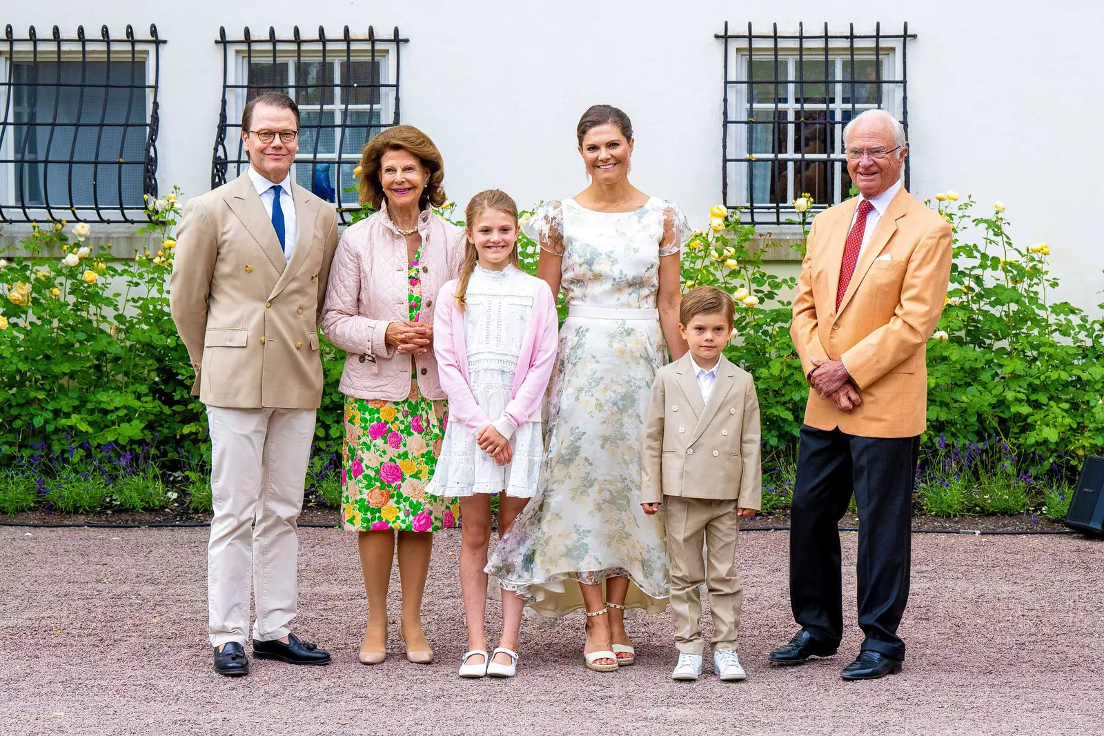 King Carl Gustaf, Queen Silvia, Crown Princess Victoria, Prince Daniel, Princess Estelle and Prince Oscar