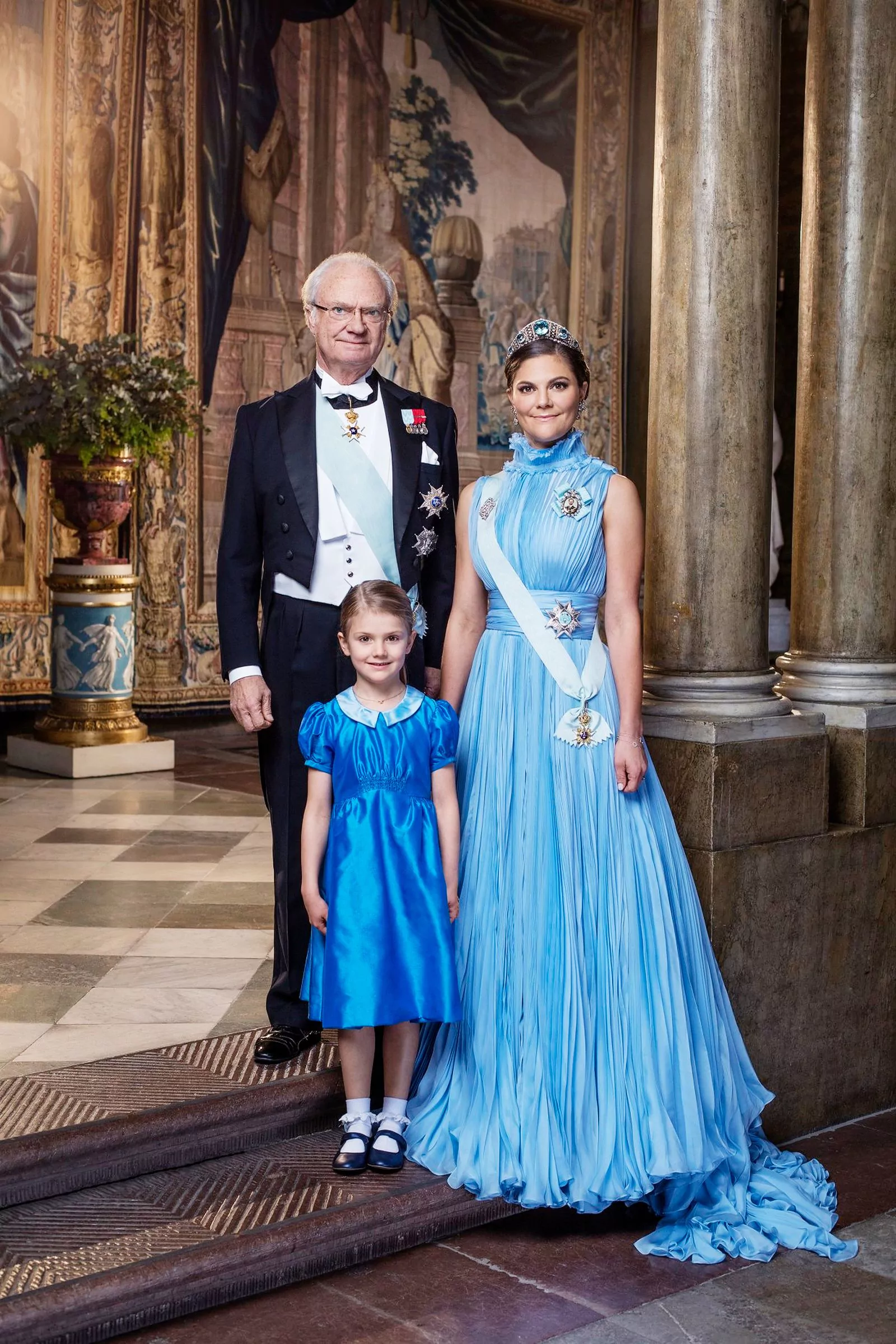 King Carl XVI Gustaf, Crown Princess Victoria, Princess Estelle, December 10, 2017