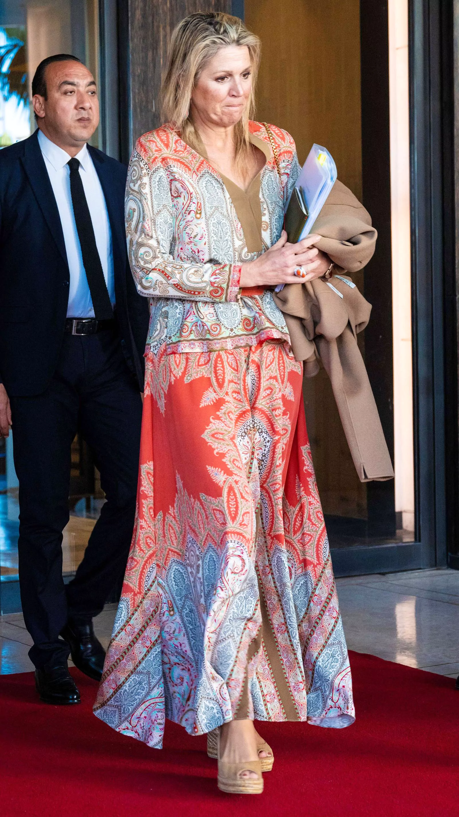 Queen Maxima during her visit to the Bank of Africa in Casablanca on the first day of a three-day visit to Morocco, March 20, 2023.