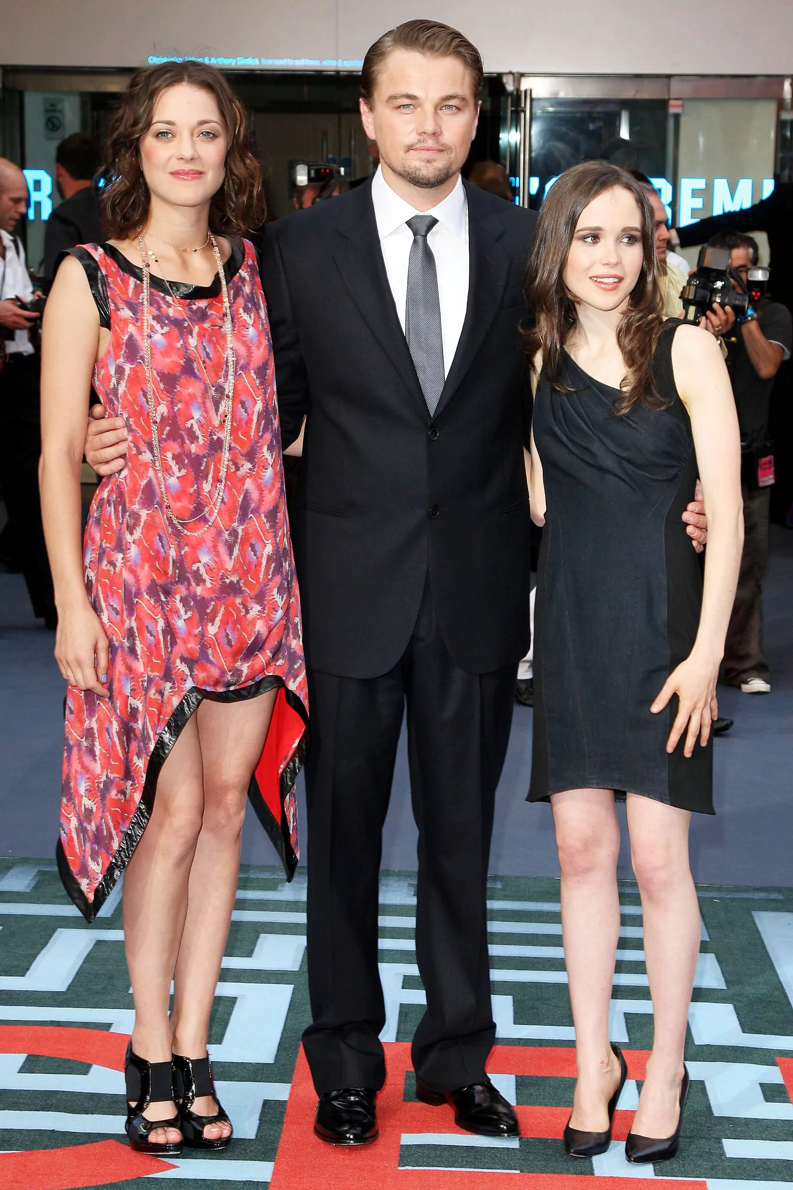 Marion Cotillard, Leonardo DiCaprio and Ellen Page at the premiere of Inception in London, July 8, 2010.