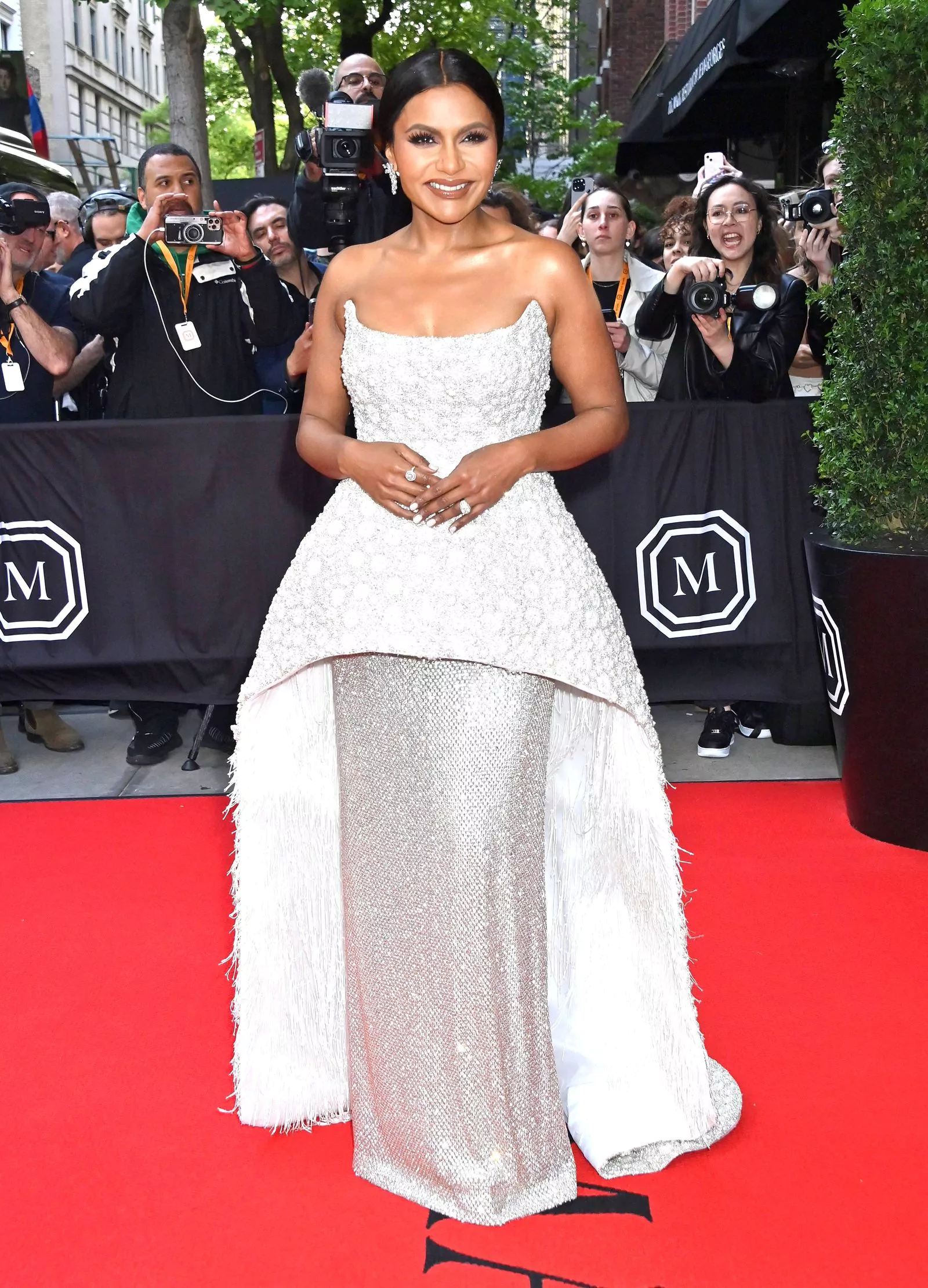 Mindy Kaling at the 2023 Met Gala, May 1, 2023 Mindy Kaling leaves The Mark Hotel before attending the Costume Institute Ball, May 1, 2023.