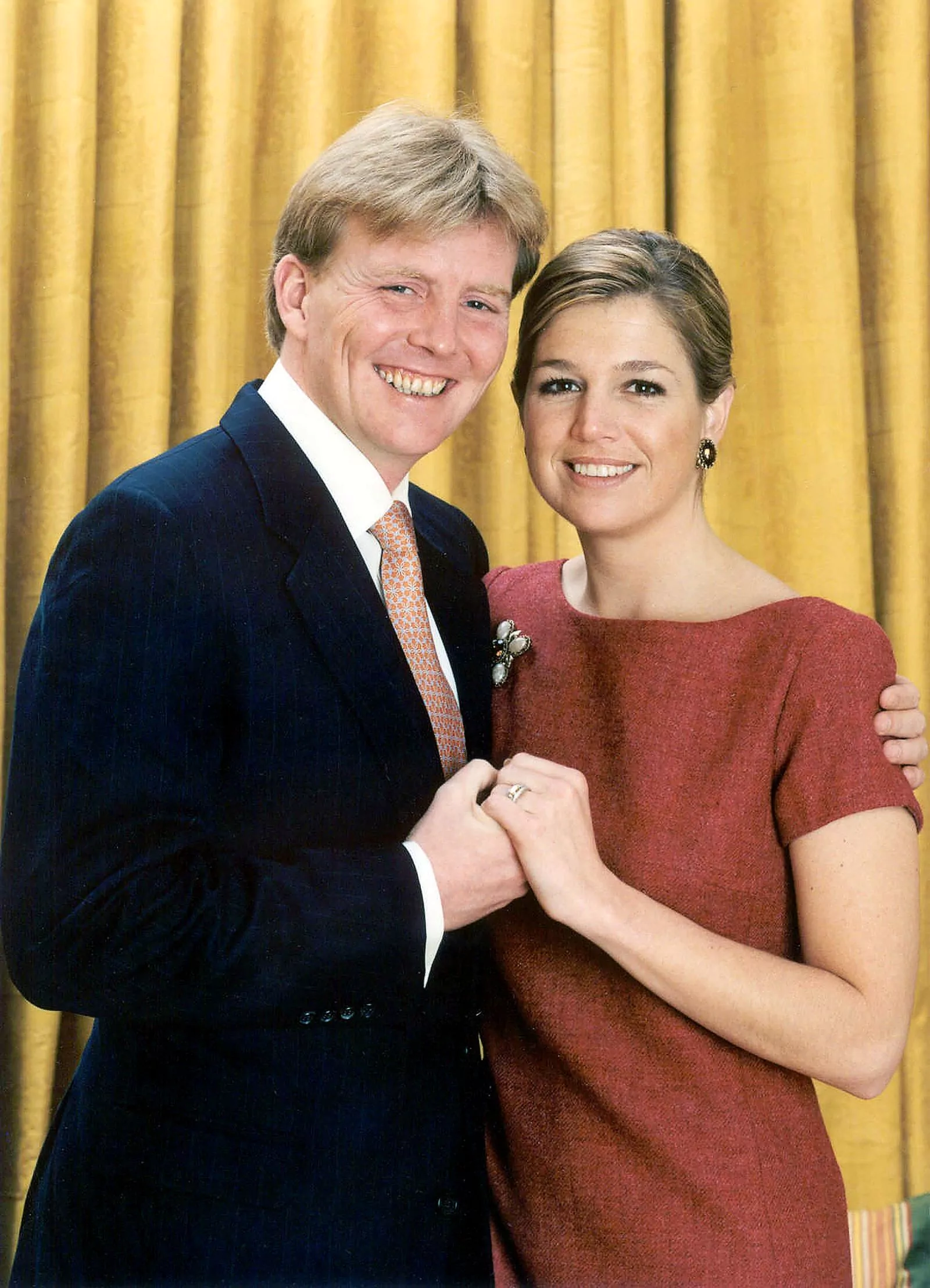 Prince Willem-Alexander and Maxima Zorreguieta at the ceremony announcing their engagement, 30 March 2001.