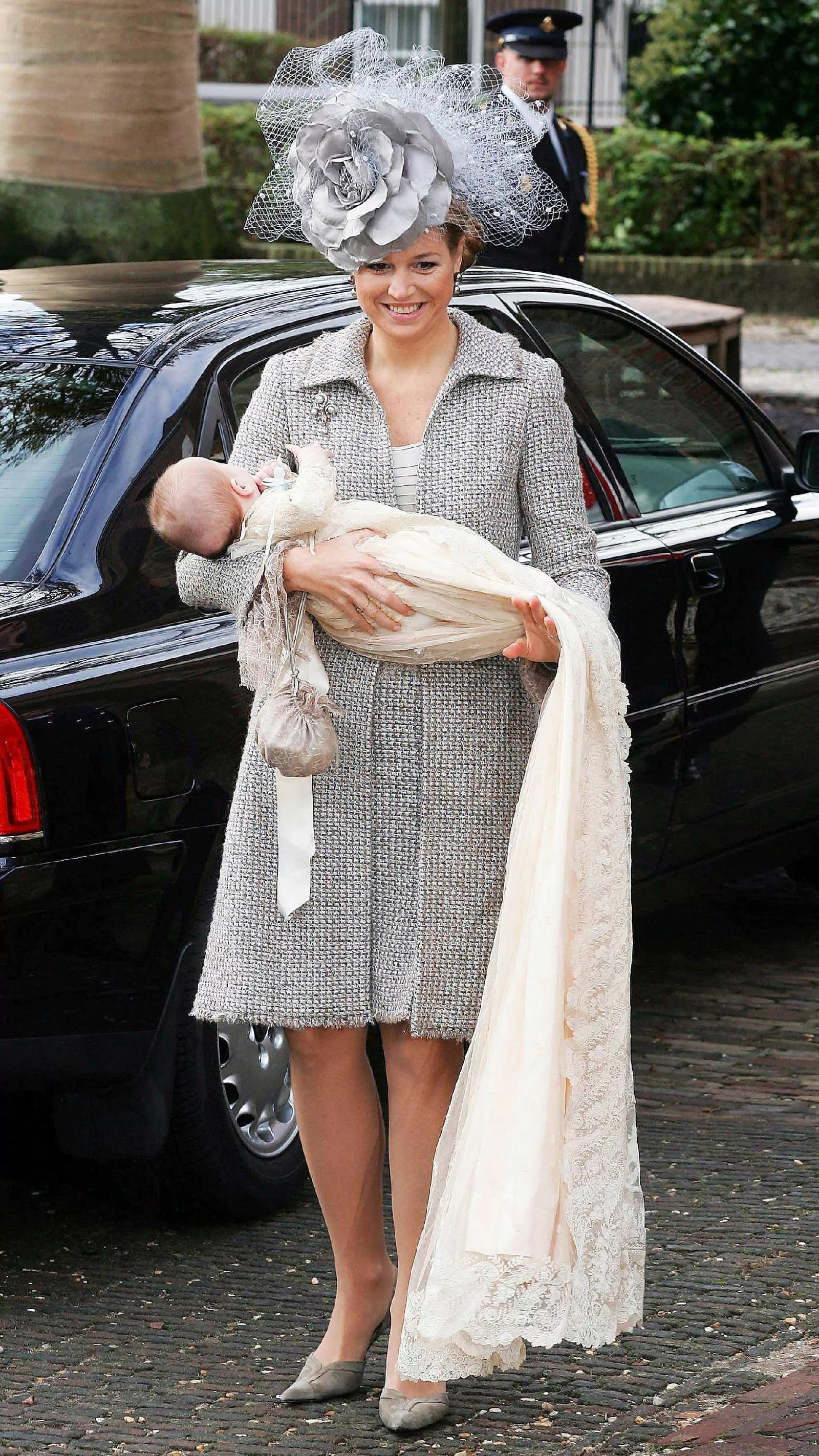 Princess Maxima with Princess Alexia at her christening ceremony in Wassenaar, 18 November 2005