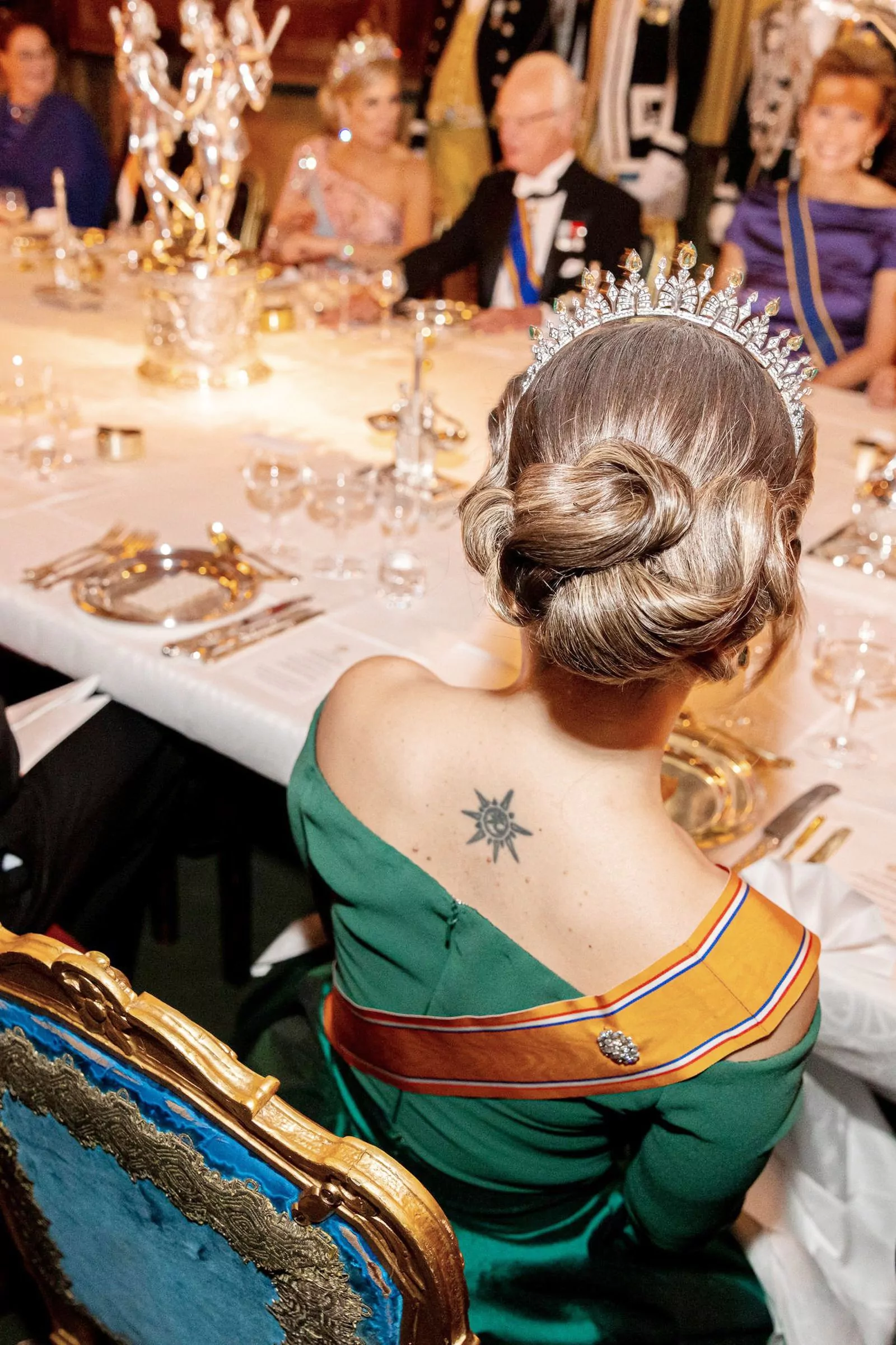 Princess Sofia at the state banquet in honor of King Willem-Alexander and Queen Maxima in Stockholm, October 11, 2022.