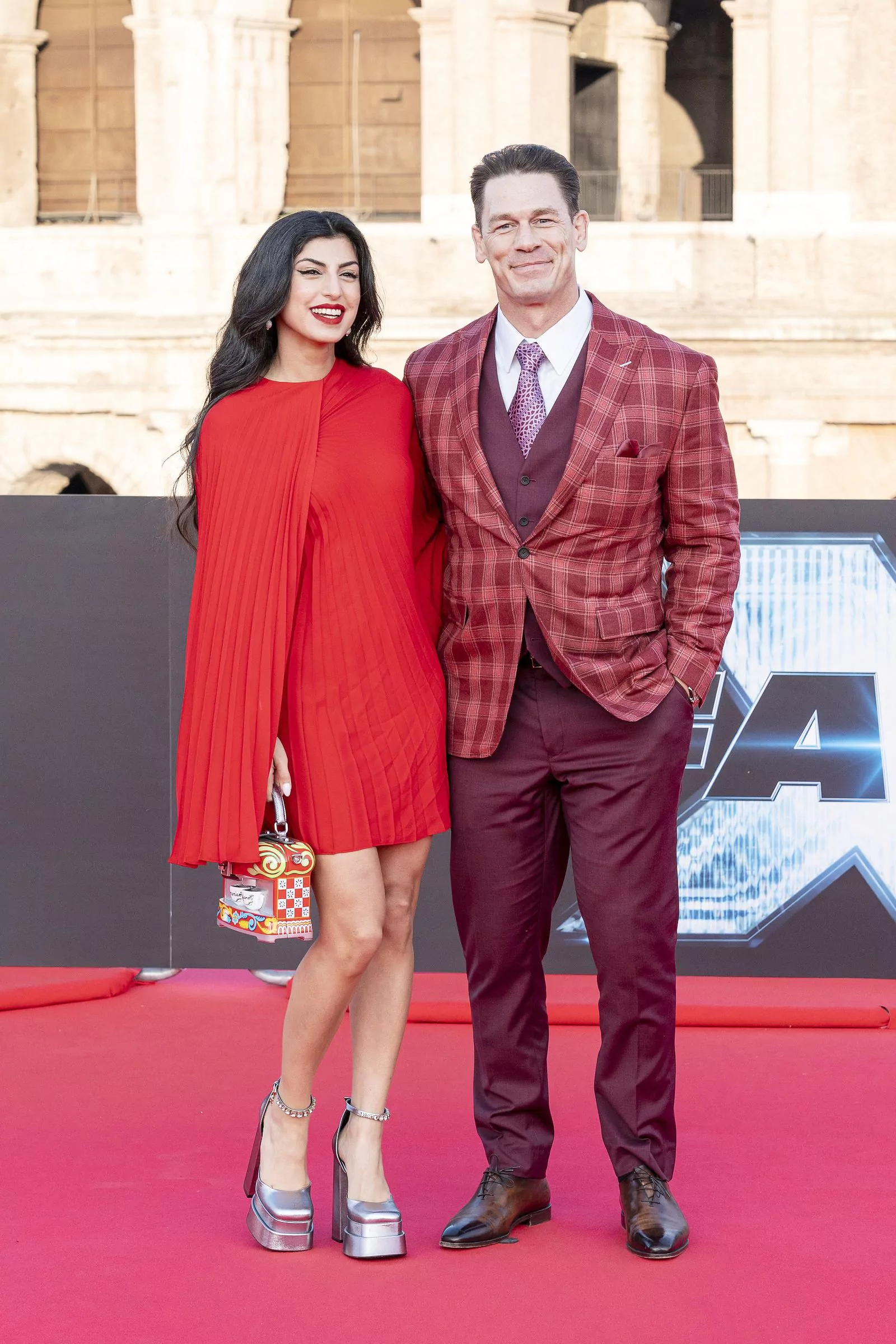 Shay Shariatzadeh and John Cena at the premiere of 