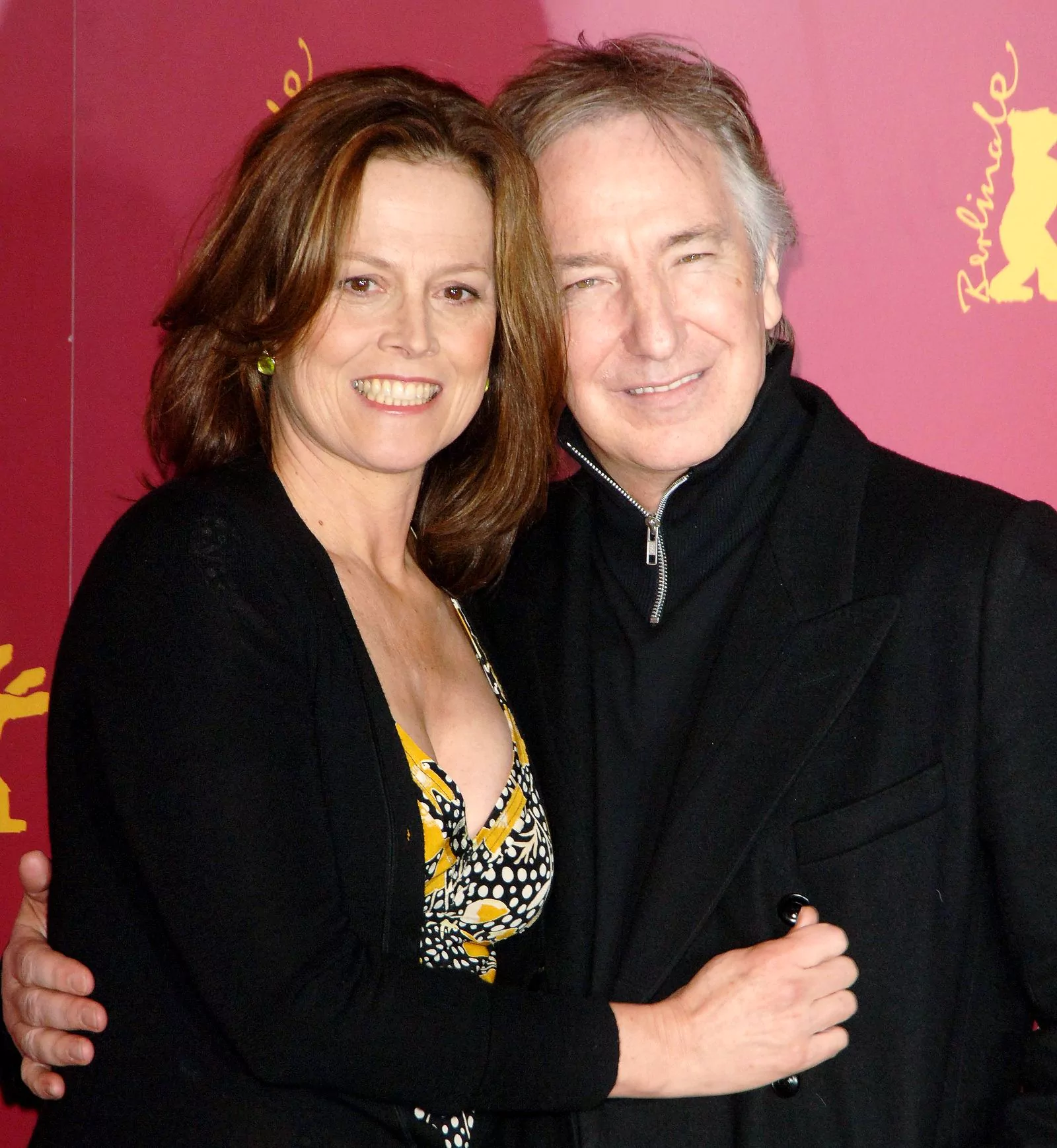 Sigourney Weaver and Alan Rickman at the photo call for the film "Snow Pie" at the 56th Berlin Film Festival, February 9, 2006.