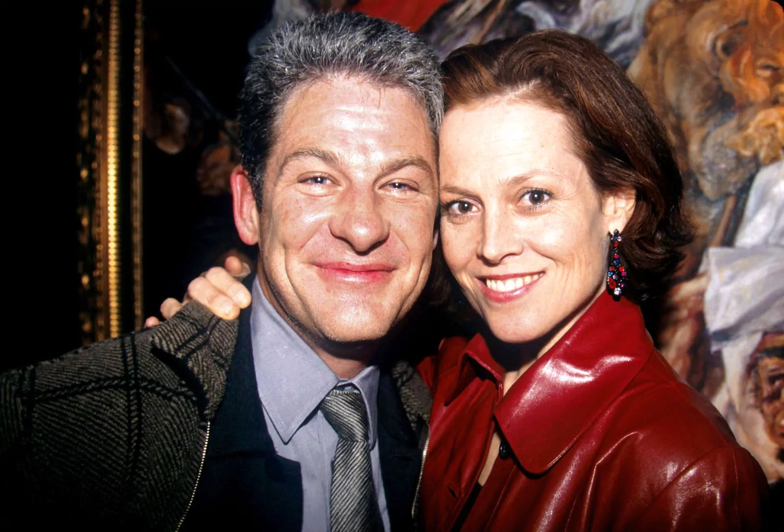 Sigourney Weaver with her husband Jim Simpson at a party in New York, October 14, 1999